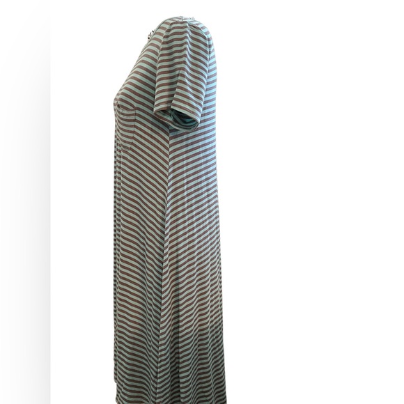 LuLaRoe Carly dress. Turquoise/Mint and Gray Stripes Size XS - Picture 2 of 8
